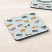 patroon met grappige katten bier onderzetter (Linkerzijde)