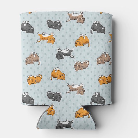 patroon met grappige katten blikjeskoeler (Achterkant)