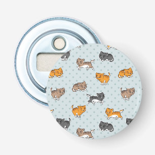 patroon met grappige katten button flesopener