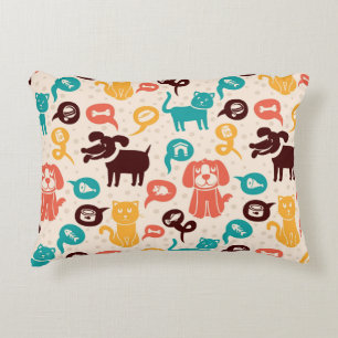 Patroon met grappige katten en honden accent kussen