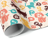 Patroon met grappige katten en honden cadeaupapier (Rol Hoek)