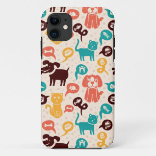 Patroon met grappige katten en honden Case-Mate iPhone case