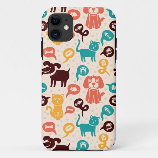 Patroon met grappige katten en honden Case-Mate iPhone case (Achterkant)