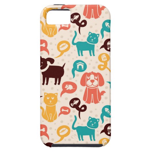 Patroon met grappige katten en honden Case-Mate iPhone case (Achterkant)