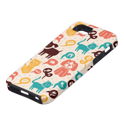 Patroon met grappige katten en honden Case-Mate iPhone case (Onderkant)