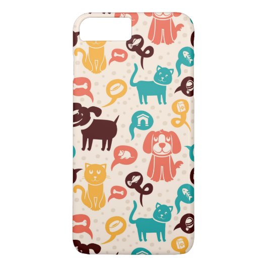 Patroon met grappige katten en honden Case-Mate iPhone case (Achterkant)