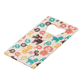 Patroon met grappige katten en honden creditkaart flessenopener (Achterkant Gekanteld)