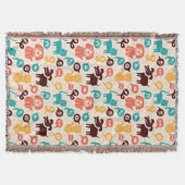 Patroon met grappige katten en honden deken (Voorkant)