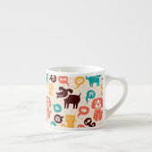 Patroon met grappige katten en honden espresso kop (Rechts)