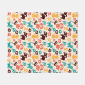 Patroon met grappige katten en honden fleece deken (Voorkant (Horizontaal))