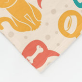 Patroon met grappige katten en honden fleece deken (Hoek)