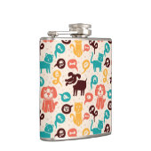 Patroon met grappige katten en honden heupfles (Rechts)