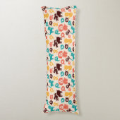 Patroon met grappige katten en honden lichaamskussen (Voorkant Verticaal)