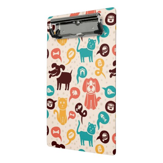 Patroon met grappige katten en honden mini klembord (Angled2)