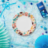 Patroon met grappige katten en honden papieren bordje (Feest)