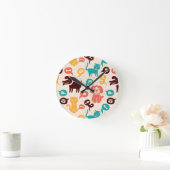 Patroon met grappige katten en honden ronde klok (Huis)