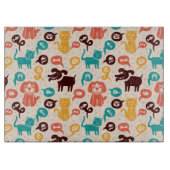 Patroon met grappige katten en honden snijplank (Voorkant)