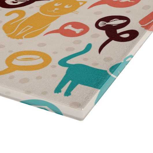 Patroon met grappige katten en honden snijplank (Hoek)