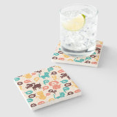 Patroon met grappige katten en honden stenen onderzetter (Zijkant)