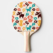 Patroon met grappige katten en honden tafeltennisbatje (Voorkant)