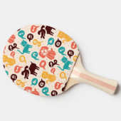 Patroon met grappige katten en honden tafeltennisbatje (Zijkant)