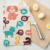 Patroon met grappige katten en honden theedoek (Quarter Fold)