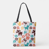 Patroon met grappige katten en honden tote bag (Achterkant)