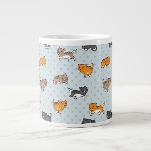 patroon met grappige katten grote koffiekop (Voorkant)