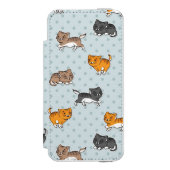 patroon met grappige katten incipio iPhone portemonnee hoesje (Voorkant Agenda)