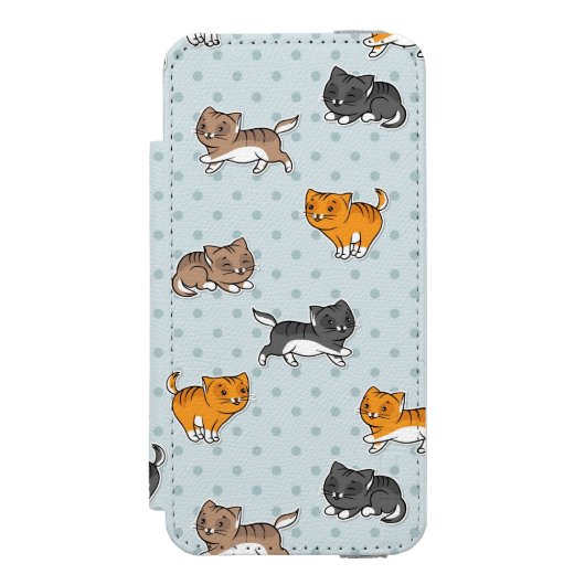 patroon met grappige katten incipio iPhone portemonnee hoesje (Voorkant Agenda)