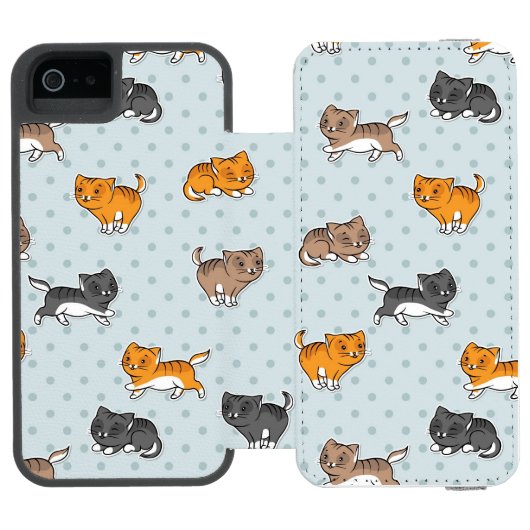 patroon met grappige katten incipio iPhone portemonnee hoesje (Agenda Open)