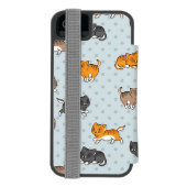 patroon met grappige katten incipio iPhone portemonnee hoesje (Agenda Achterkant)