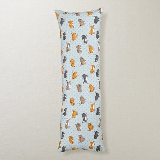 patroon met grappige katten lichaamskussen (Achterkant (Verticaal))