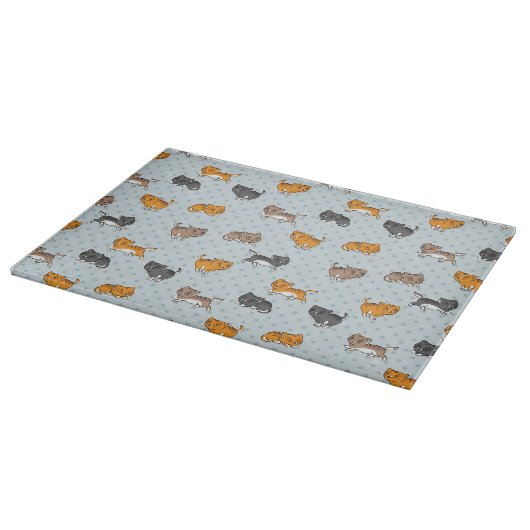 patroon met grappige katten snijplank (Hoek)
