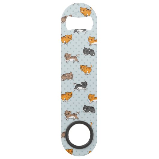 patroon met grappige katten speed flessenopener (Achterkant)
