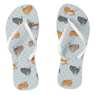 patroon met grappige katten teenslippers