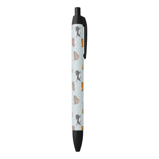 patroon met grappige katten zwarte inkt pen (Achterkant (Verticaal))