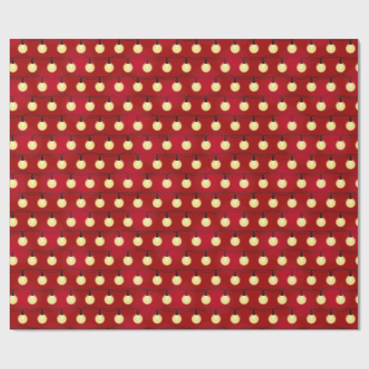 Patroon met grijs rood kerstlicht cadeaupapier (Vlak)