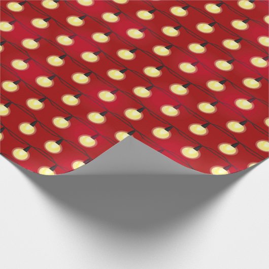 Patroon met grijs rood kerstlicht cadeaupapier (Hoek)