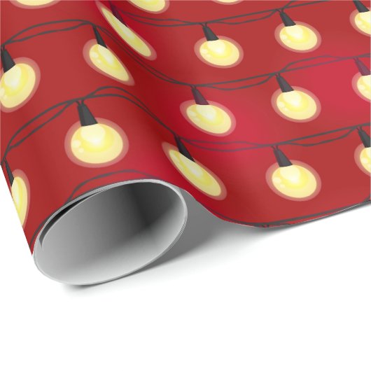 Patroon met grijs rood kerstlicht cadeaupapier (Rol Hoek)