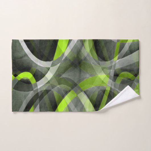 Patroon met grijze en lemon-curve 80 maal bad handdoek (Handdoek)