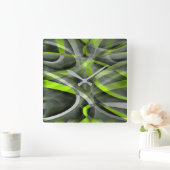 Patroon met grijze en lemon-curve 80 maal vierkante klok (Huis)