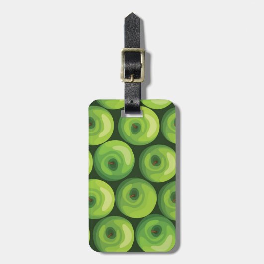 Patroon met groene appels bagagelabel (Voorkant verticaal)