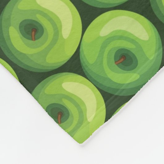 Patroon met groene appels fleece deken (Hoek)