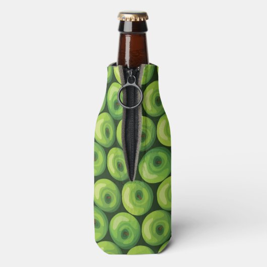 Patroon met groene appels flesjeskoeler (Fles Achterkant)