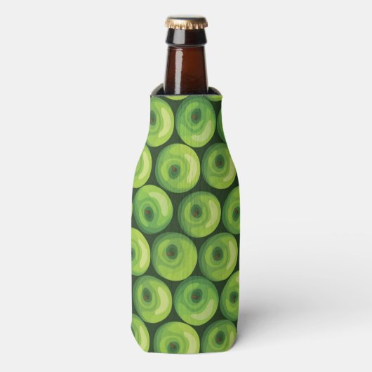 Patroon met groene appels flesjeskoeler (Fles Voorkant)