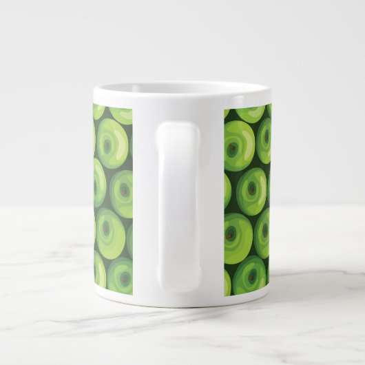Patroon met groene appels grote koffiekop (Achterkant)
