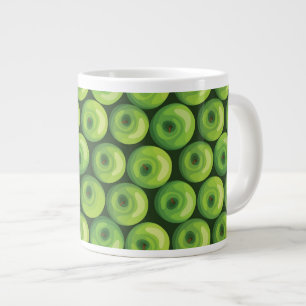 Patroon met groene appels grote koffiekop