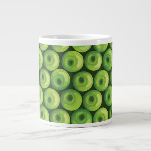 Patroon met groene appels grote koffiekop (Voorkant)