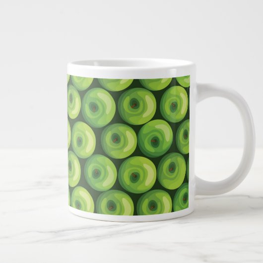 Patroon met groene appels grote koffiekop (Rechts)